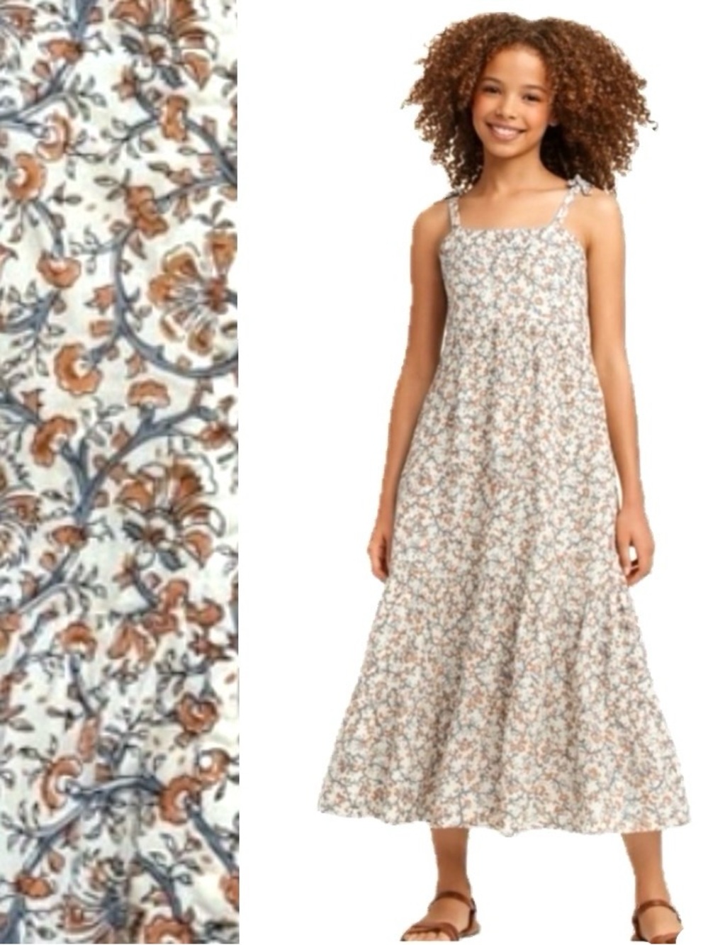 Louis Louise, Carinoux Cream Floral Dress | Girls, Size 12 / 100% Cotton
